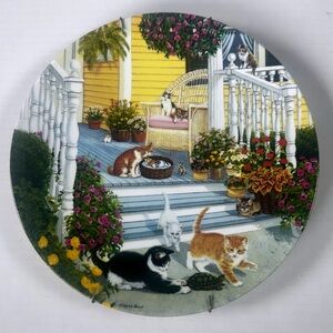 Knowles “Pussycat Potpourri” Garden Series Collector Plate Decor With Hanger